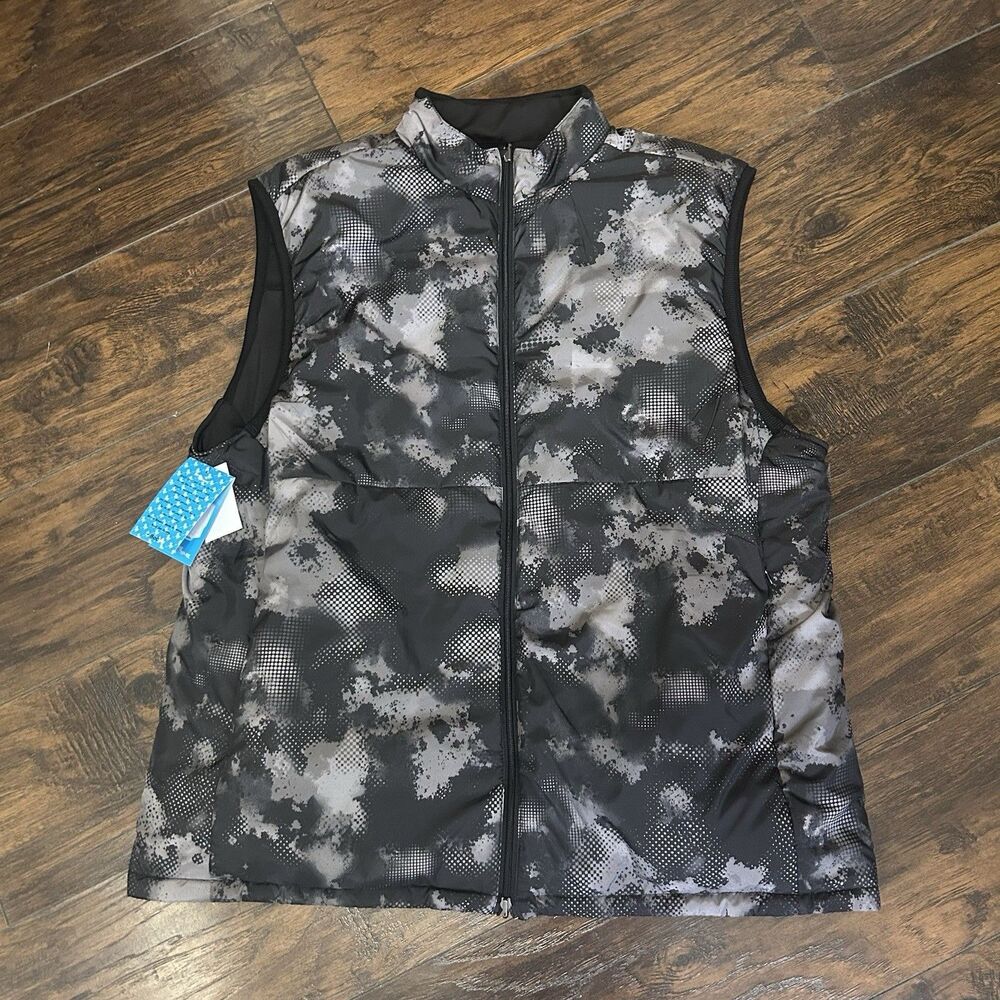 Birdie Bound Reversible Golf Vest Men Lightweight Size 3XL Black Grey NWT